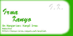 irma kanyo business card